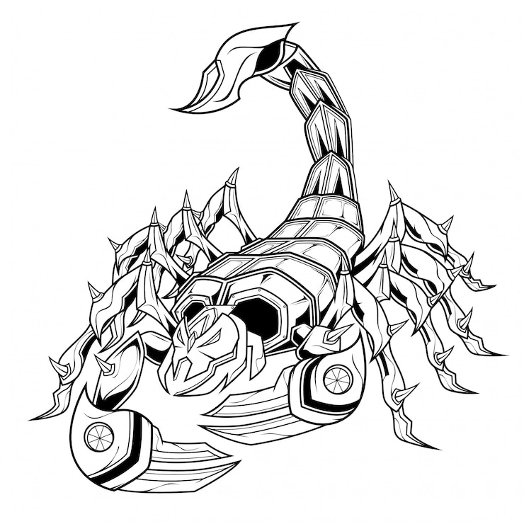 Vector scorpion line art illustration
