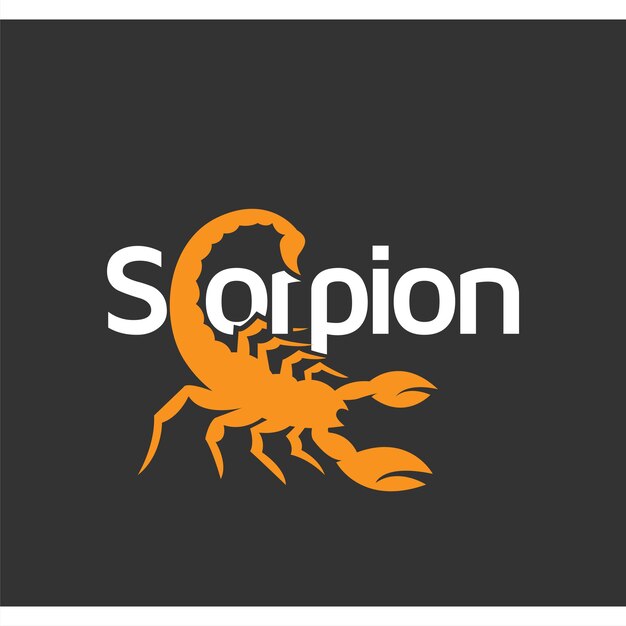 Vettore icona logotipo testo scorpione