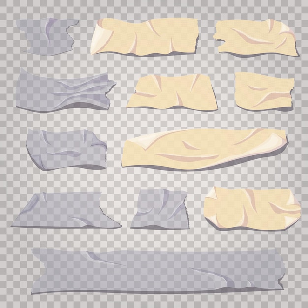 Scotch tape transparent, masking and adhesive tape pieces set