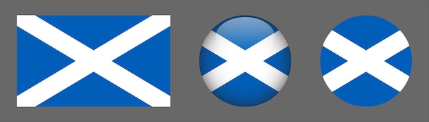 Scotland Flag Set Collection Vector