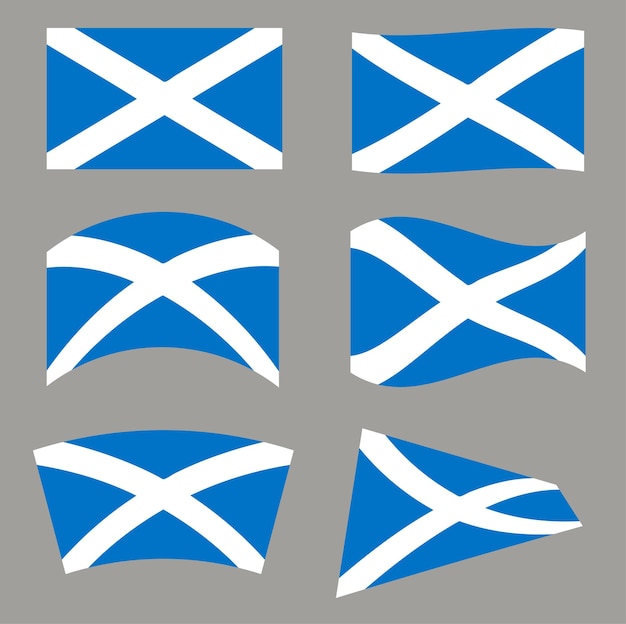 Vector scotland flag shapes vector graphic pack