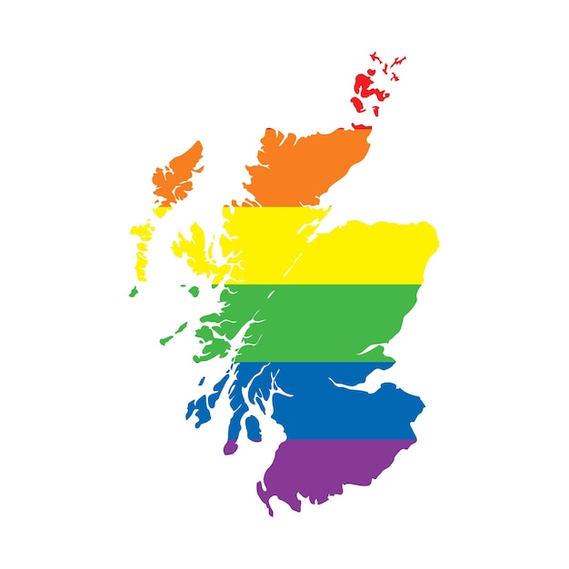 Scotland lgbtq gay pride flag map