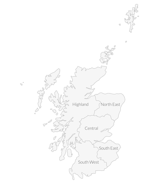 Scotland map map of scotland divided into five main regions