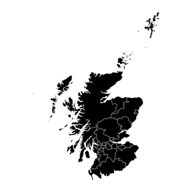 Vector scotland map with council areas vector illustration