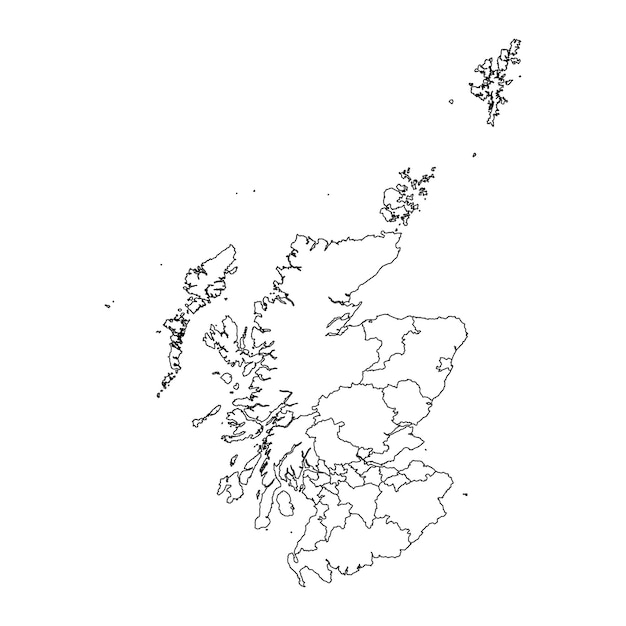 Vector scotland map with council areas vector illustration