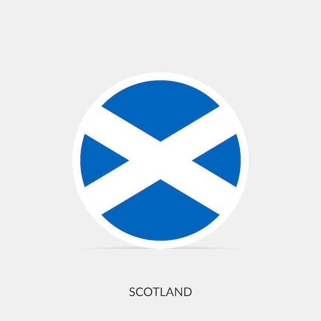 Круглый значок флага Шотландии с тенью