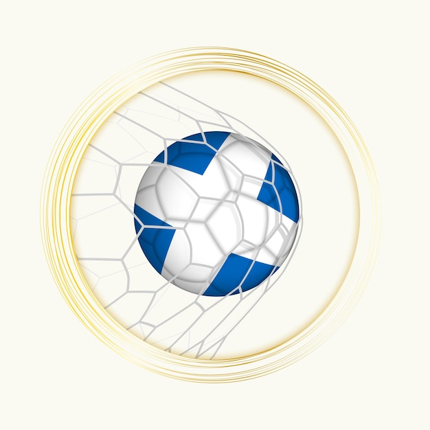 Scotland scoring goal abstract football symbol with illustration of Scotland ball in soccer net