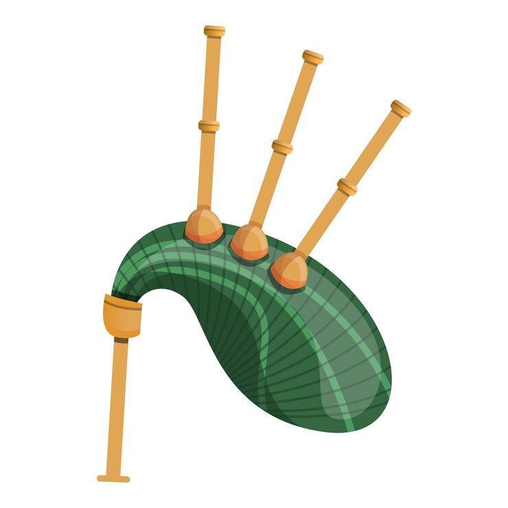 Vector scottish bagpipes icon cartoon of scottish bagpipes vector icon for web design isolated on white background