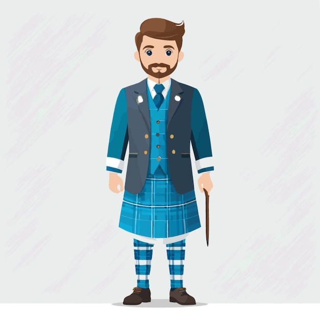 Vector scottish male and vector on a white background