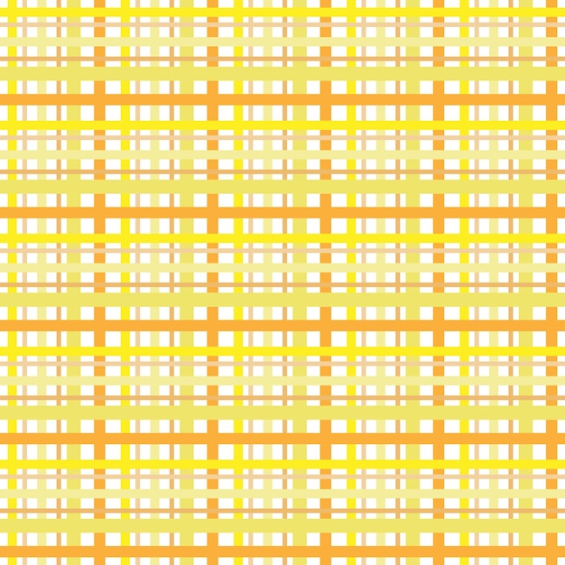 Scottish tartan plaid madras fabric line yellow orange seamless patterns minimal retro folk vector