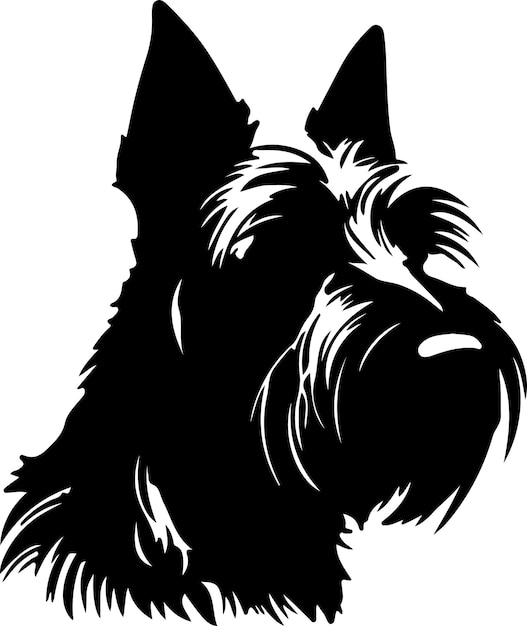 Vector scottish terrier black silhouette with transparent background