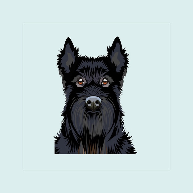 Scottish Terrier Hondenhoofd illustratie vector