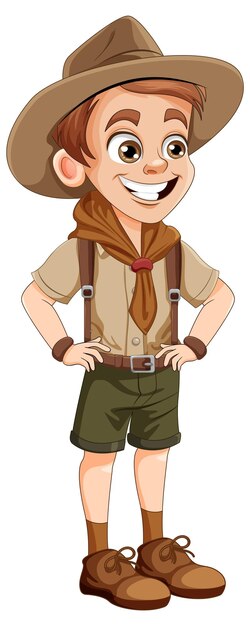 Vector scout boy cartoon character