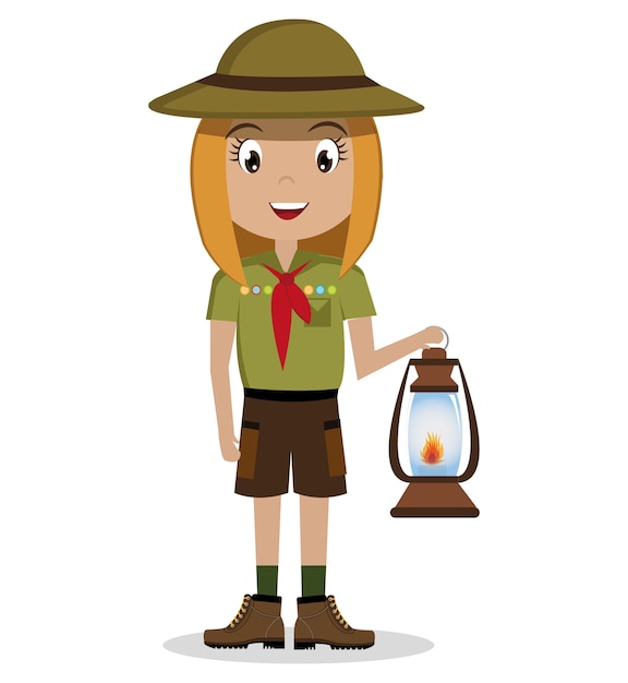 Scout character isolated icon design