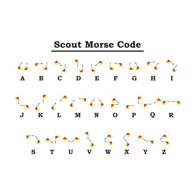 Scout Morse-code vector met modern ontwerp