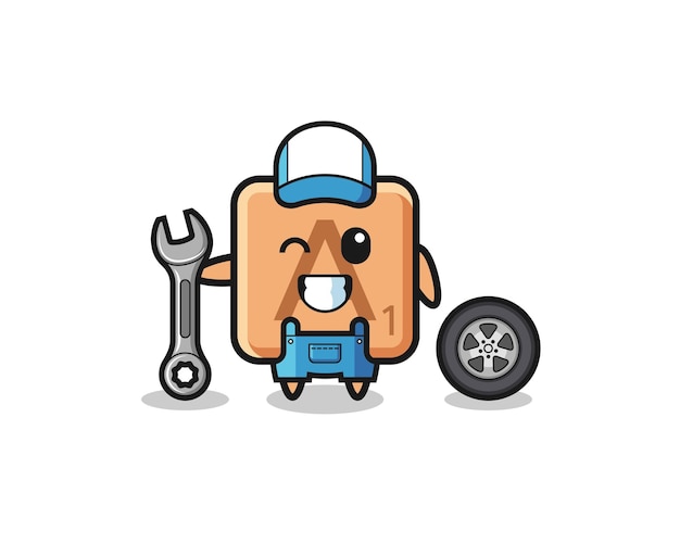 The scrabble character as a mechanic mascot