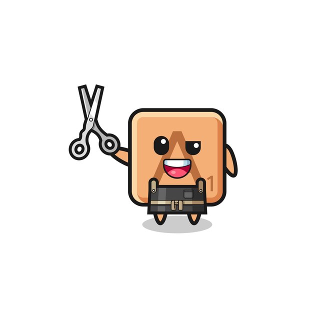 Scrabble-personage als kappersmascotte