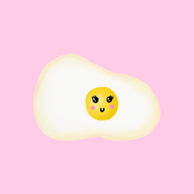 Uovo strapazzato con tuorlo giallo sorridente illustrazione vettoriale
