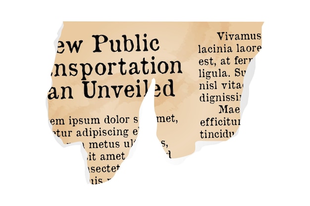 A scrap of old yellowed newspaper an element of collage Typescript vector