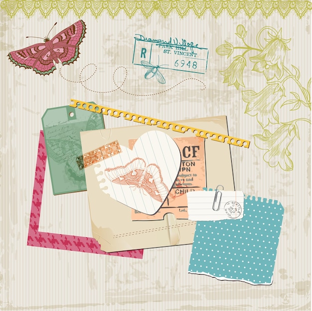 Vettore scrapbook design elements farfalle