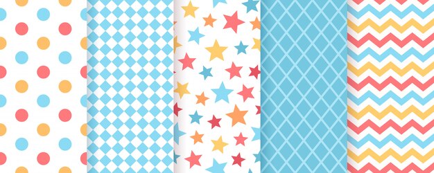 Scrapbook seamless pattern. geometric pastel colors