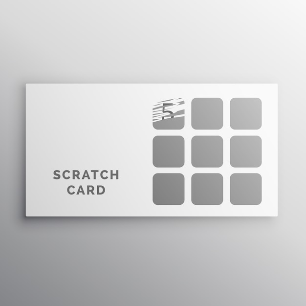 Scratch card vector mockup template