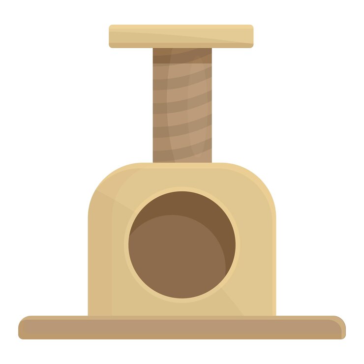 Vector scratch house icon cartoon vector cat post tree furniture
