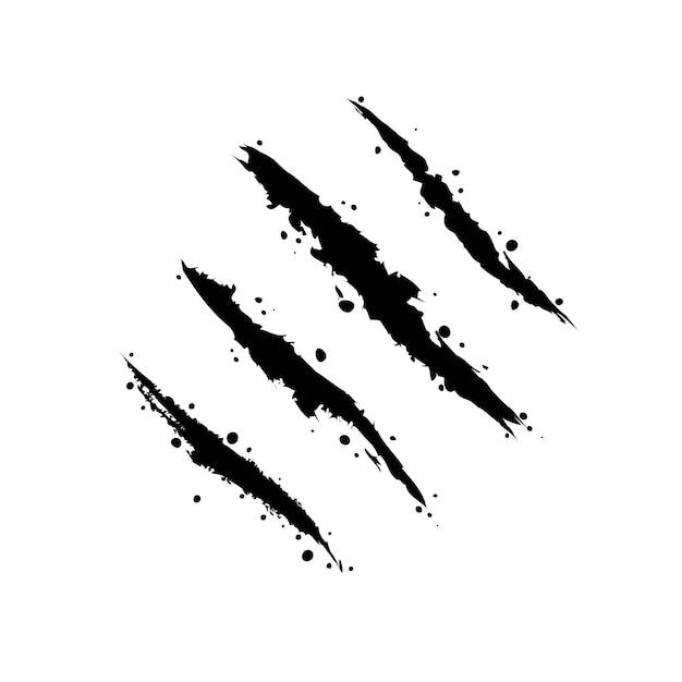 Vector scratched black claws surface background