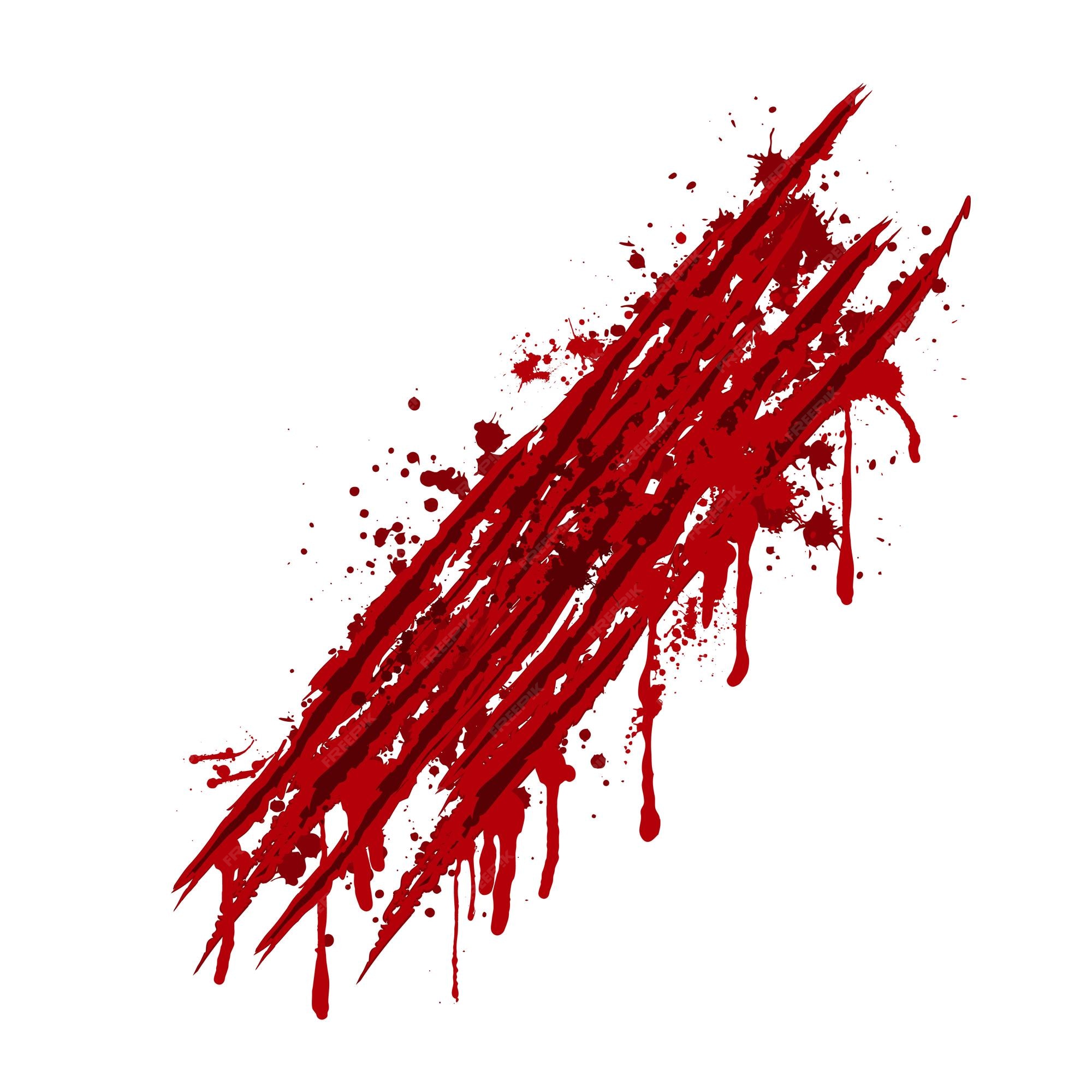 Premium Vector  Scratched claw blood wound isolated