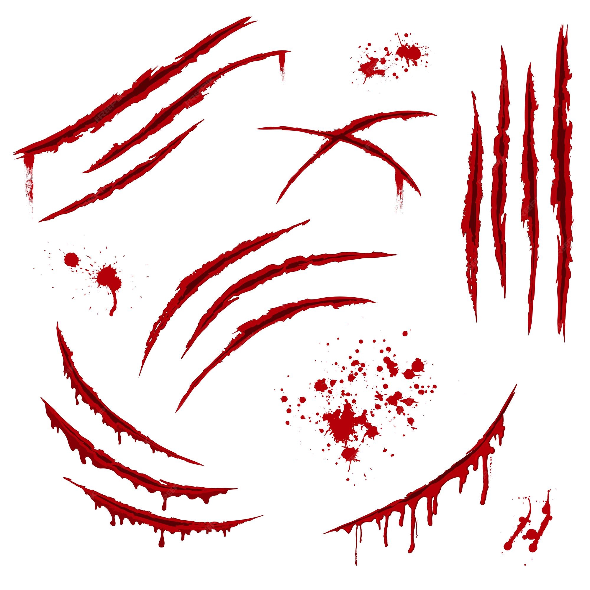 Premium Vector  Scratched claw blood wound isolated