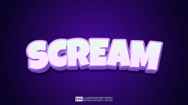 Scream редактируемый 3D шрифт с текстовым эффектом