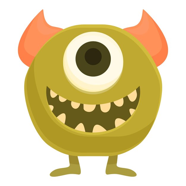 Vector screaming monster icon cartoon vector happy face creature