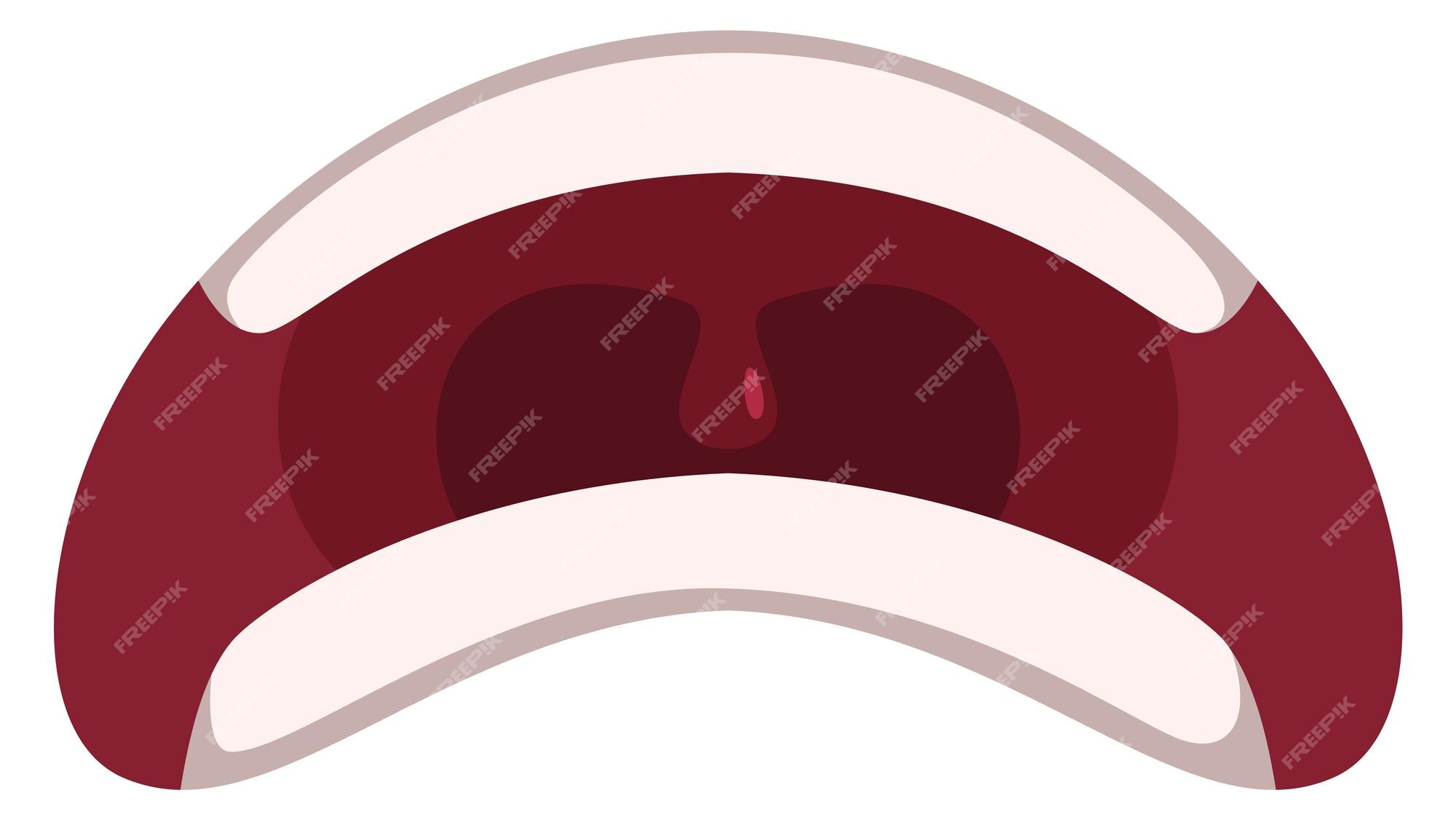 Premium Vector Screaming scared mouth expression open teeth in comic