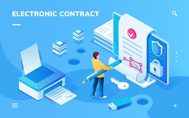 Screen for electronic contract or signature app