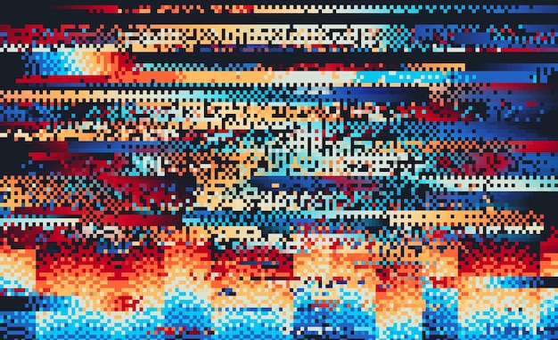 Vettore errore dello schermo distorsione glitch, pixel rumore di fondo