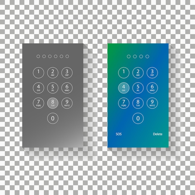 Screen lock authentication password smartphone background template vector phone id recognition scre