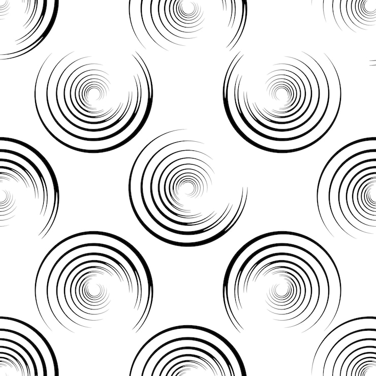 Vector screen printing seamless pattern. radiant abstract vortex. circular pattern. colorful round print.