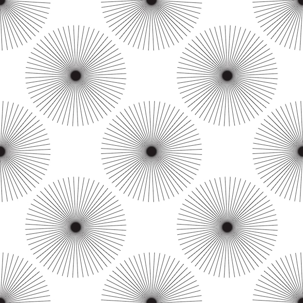 Screen printing seamless pattern. Radiant abstract vortex. Circular pattern. Pop art round halftone.