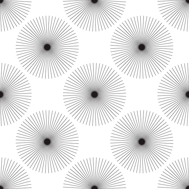 Screen printing seamless pattern. Radiant abstract vortex. Circular pattern. Pop art round halftone.