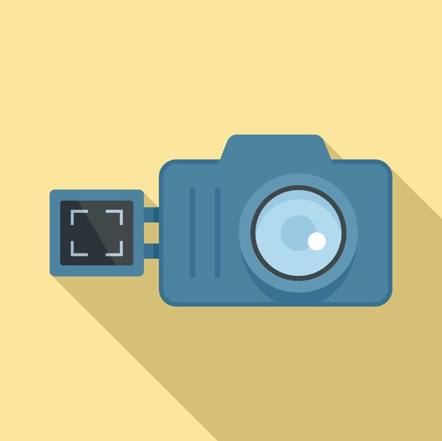 Vettore icona della fotocamera per la registrazione dello schermo illustrazione piatta dell'icona vettoriale della fotocamera per la registrazione dello schermo per il web design
