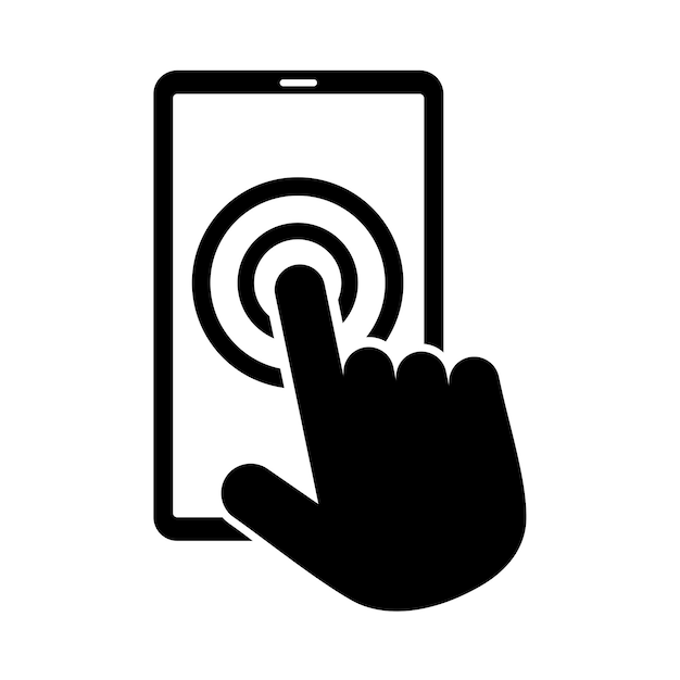 screen touch vector icon on white background