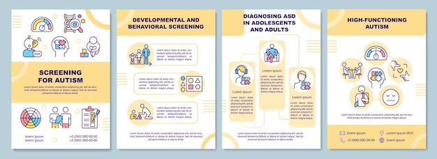 자폐증 브로셔 템플릿 심사. 신체의 발달.