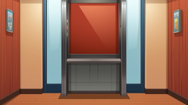 Vector a screenshot of a elevator with a glass door and a sign that says  no elevator