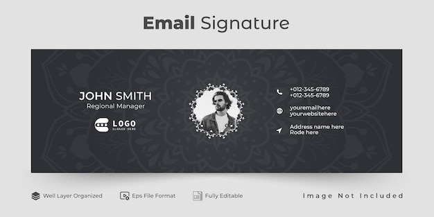 A screenshot of a email signature page.