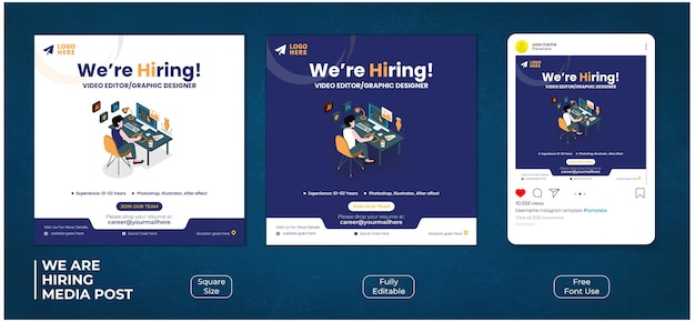 Vector a screenshot of a website that says'we're hiring! '