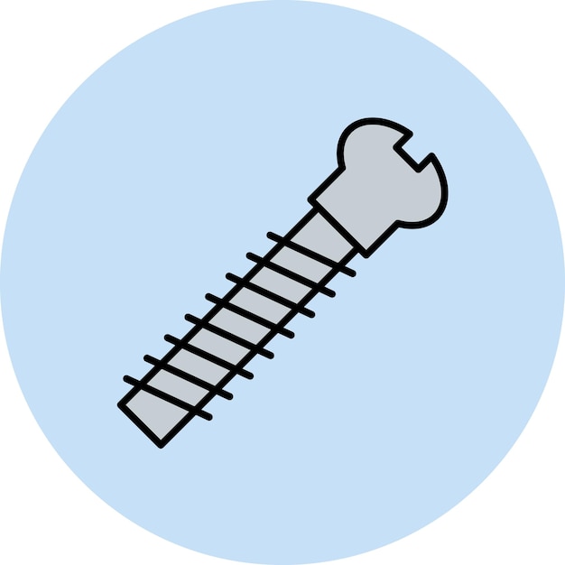 Vector screw flat illustration