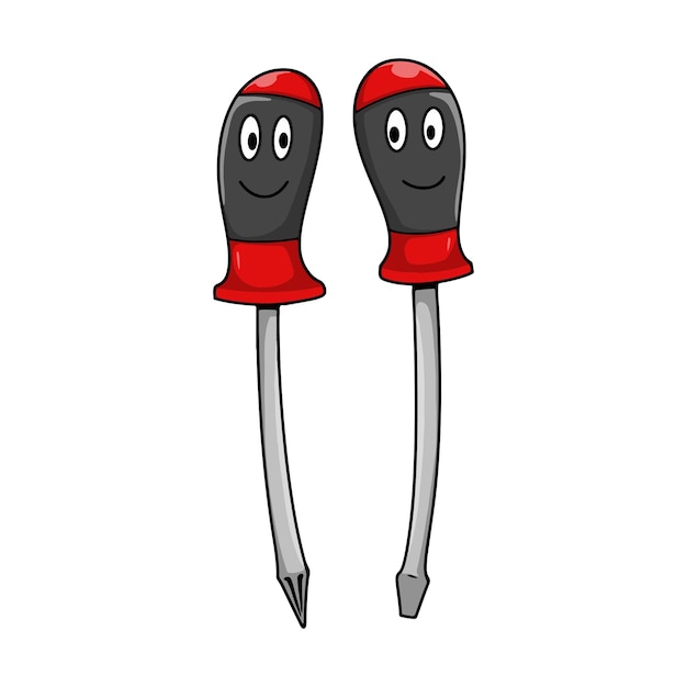 Vector screwdriver charcter cartoon