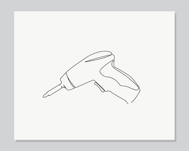 Screwdriver continuous one line illustration