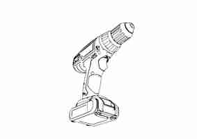 Vector screwdriver drawing on white background vector