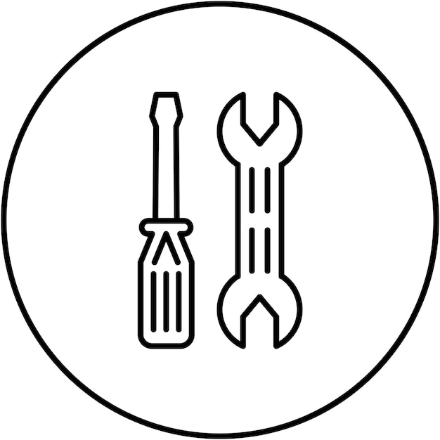 Screwdriver en Wrench icoon vector afbeelding Kan worden gebruikt voor gereedschappen